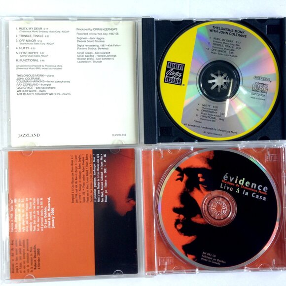 Lot of 2 CD's Thelonious Monk with John Coltrane & Evidence plays music of Monk - Picture 3 of 3